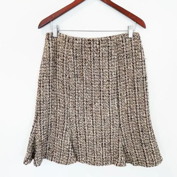 Jones New York Brown Tan Mini Fit and Flare Skirt - Picture 7 of 13